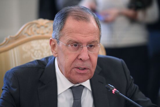 Meeting of Russian and Chinese Foreign Ministers Sergei Lavrov and Wang Yi