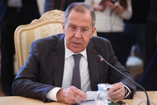 Meeting of Russian and Chinese Foreign Ministers Sergei Lavrov and Wang Yi