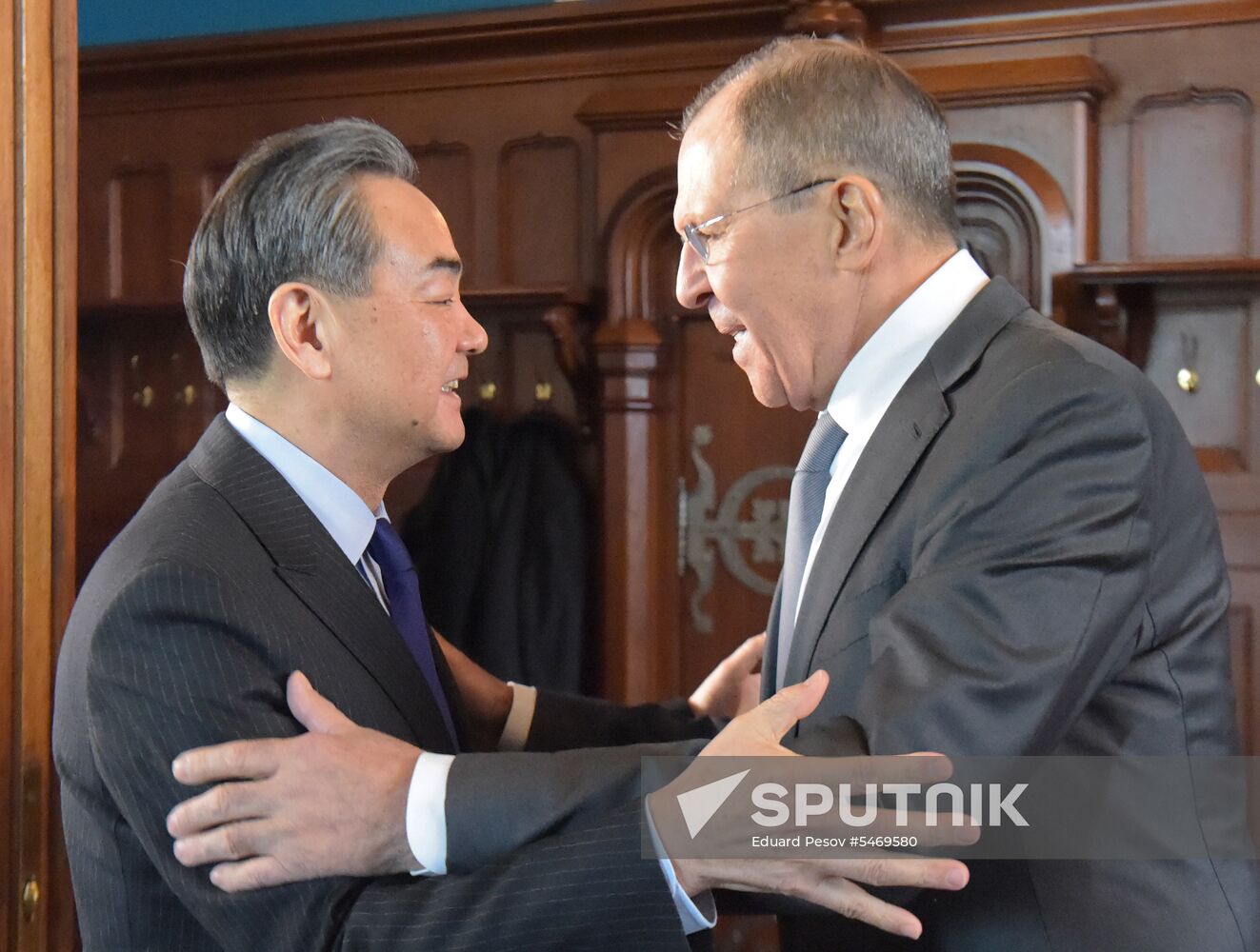 Meeting of Russian and Chinese Foreign Ministers Sergei Lavrov and Wang Yi