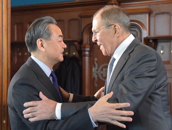 Meeting of Russian and Chinese Foreign Ministers Sergei Lavrov and Wang Yi
