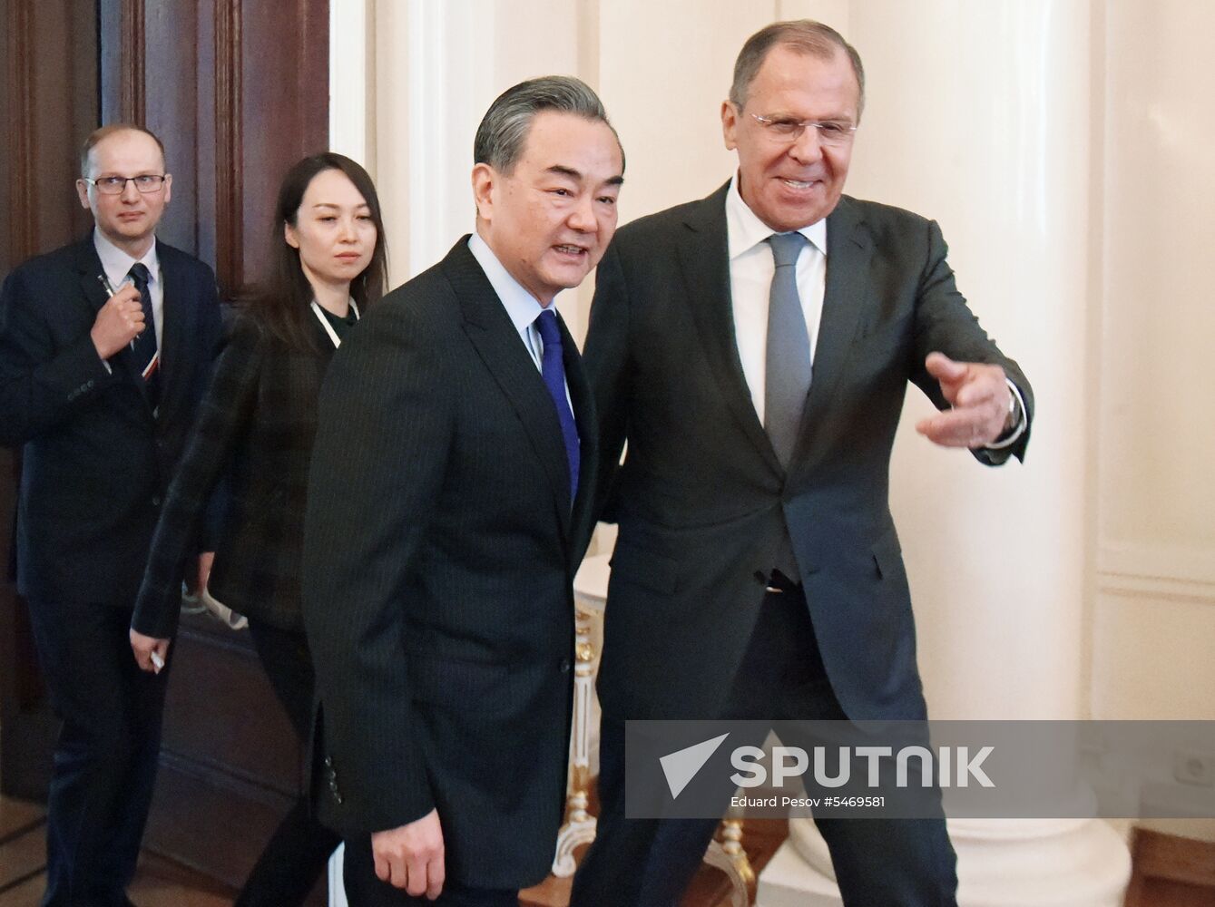 Meeting of Russian and Chinese Foreign Ministers Sergei Lavrov and Wang Yi