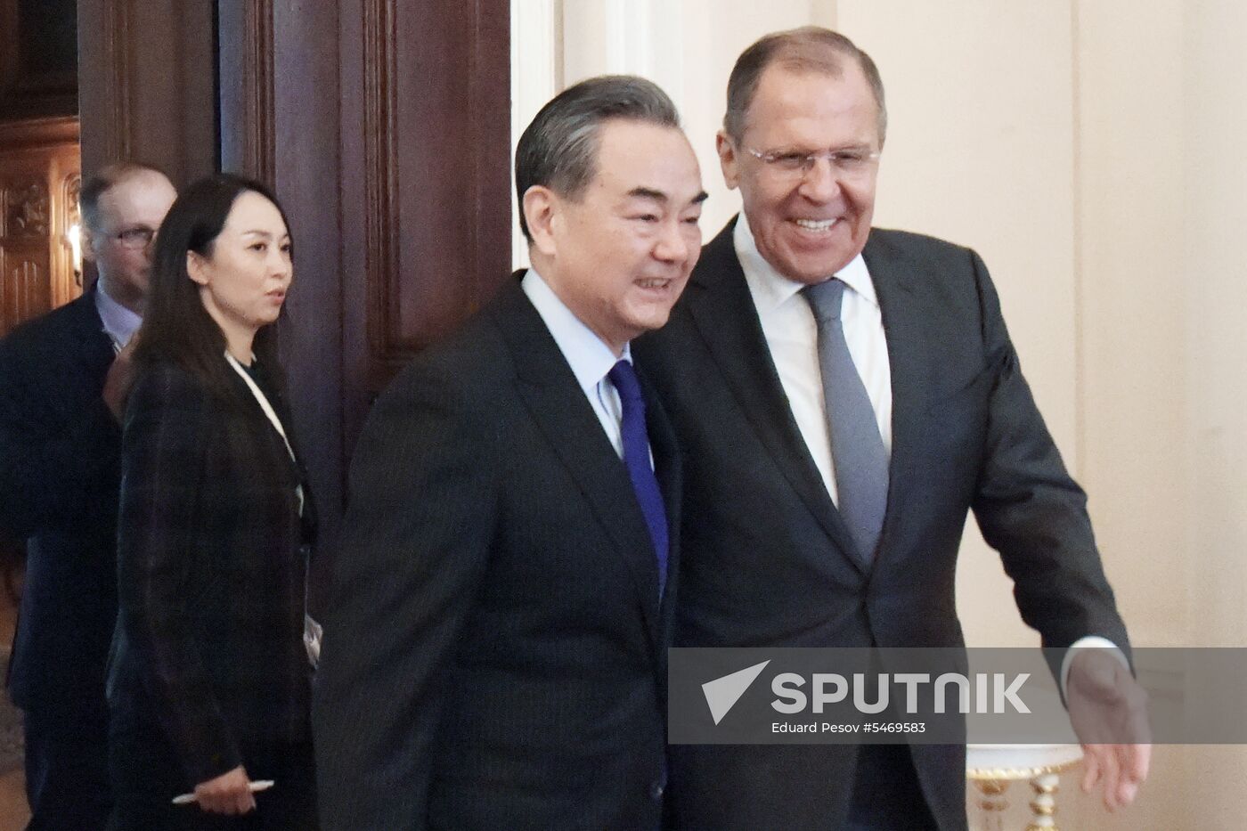 Meeting of Russian and Chinese Foreign Ministers Sergei Lavrov and Wang Yi