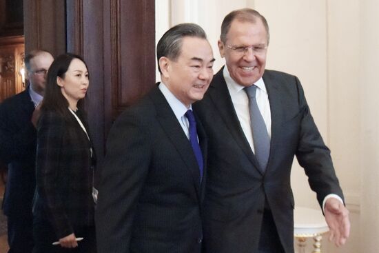 Meeting of Russian and Chinese Foreign Ministers Sergei Lavrov and Wang Yi