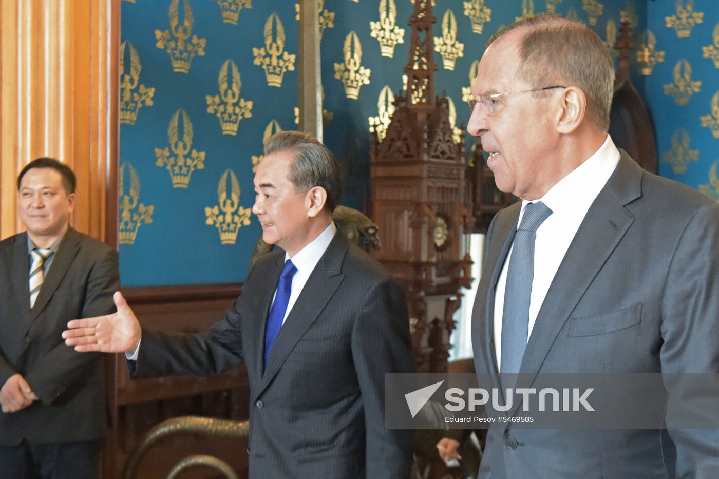 Meeting of Russian and Chinese Foreign Ministers Sergei Lavrov and Wang Yi