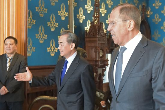 Meeting of Russian and Chinese Foreign Ministers Sergei Lavrov and Wang Yi