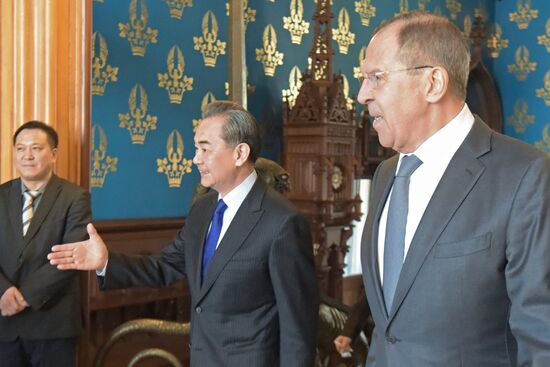 Meeting of Russian and Chinese Foreign Ministers Sergei Lavrov and Wang Yi