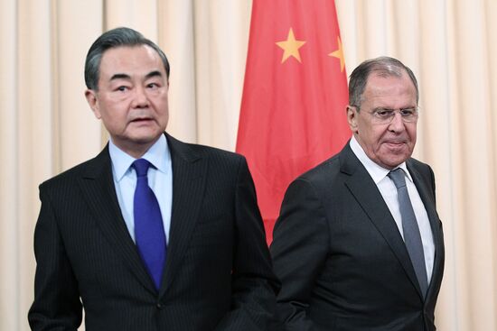 Meeting of Russian and Chinese Foreign Ministers Sergei Lavrov and Wang Yi