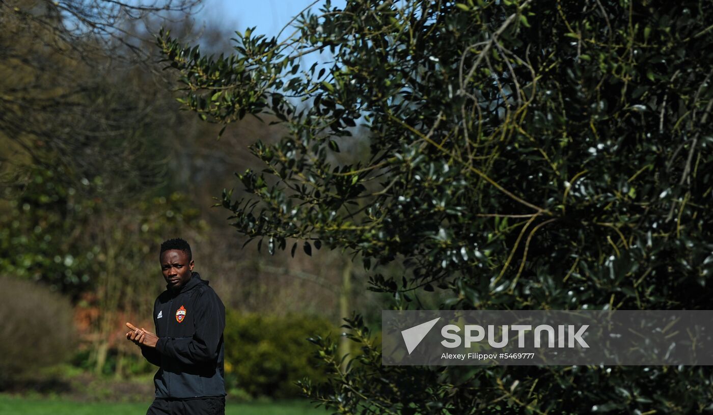 CSKA footballers walk in Regent's Park