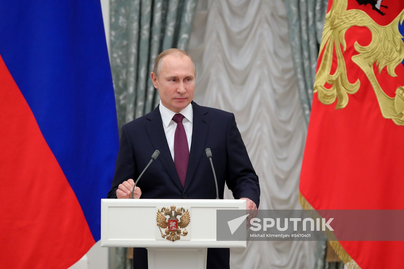 President Vladimir Putin presents presidential prizes to young culture professionals and for writing and art for children