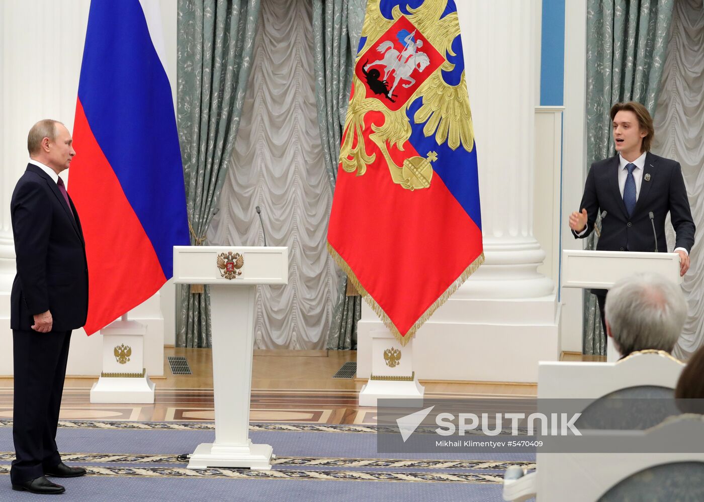 President Vladimir Putin presents presidential prizes to young culture professionals and for writing and art for children