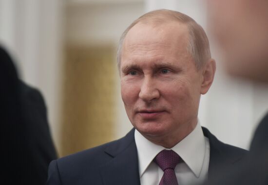 President Vladimir Putin presents presidential prizes to young culture professionals and for writing and art for children