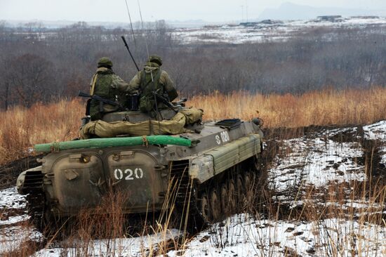 Tactical exercise of Pacific Fleet's marines