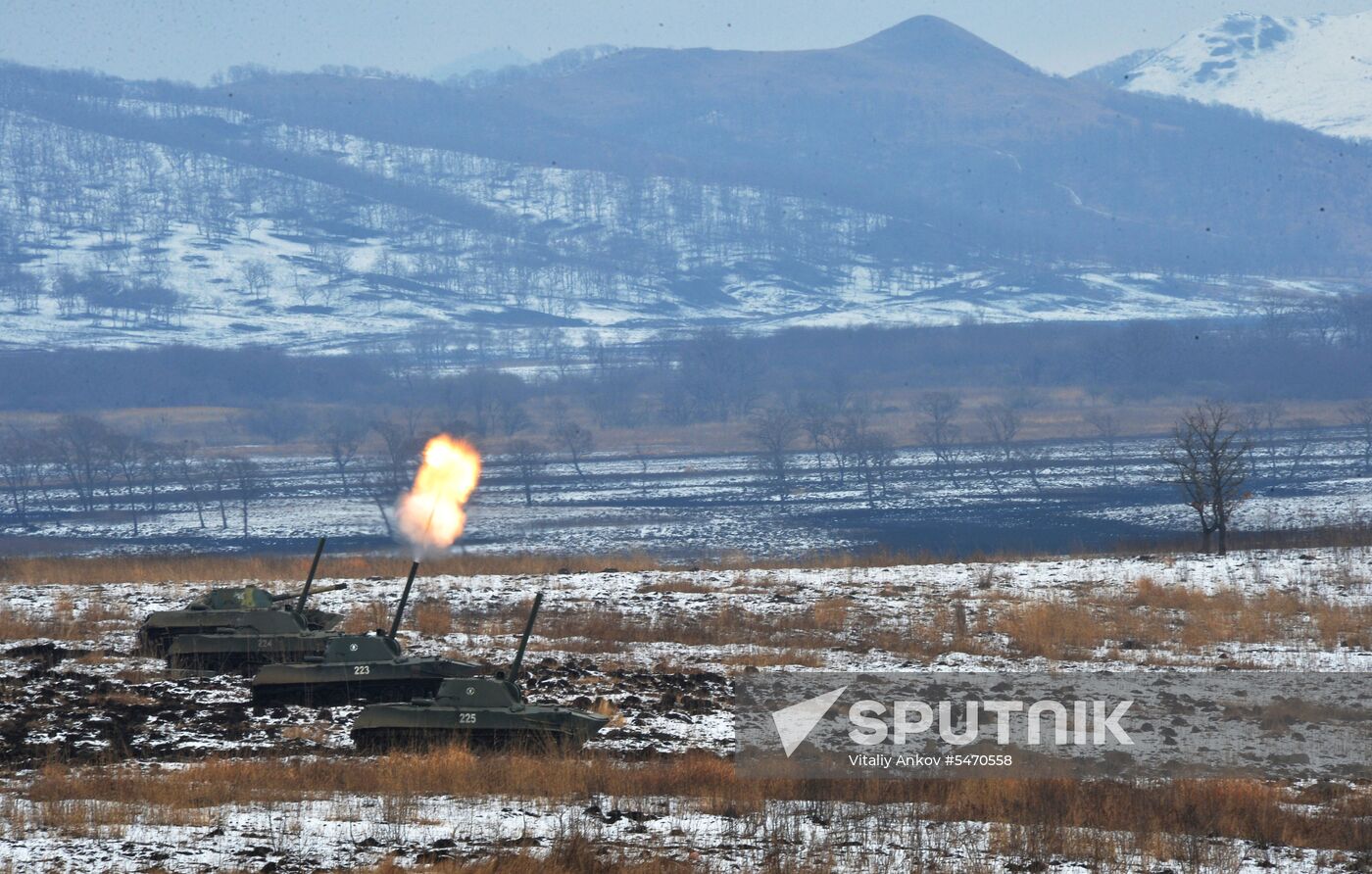 Tactical exercise of Pacific Fleet's marines