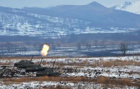 Tactical exercise of Pacific Fleet's marines