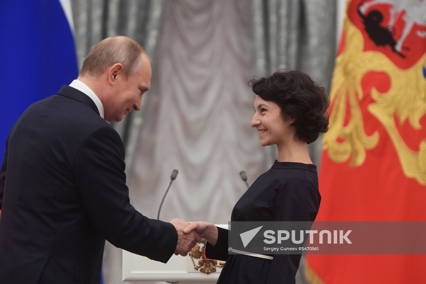 President Vladimir Putin presents presidential prizes to young culture professionals and for writing and art for children