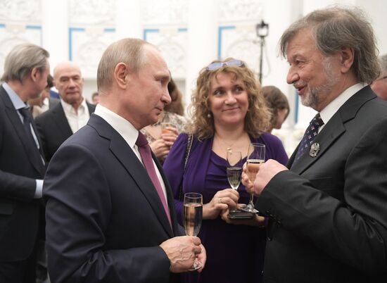 President Vladimir Putin presents presidential prizes to young culture professionals and for writing and art for children