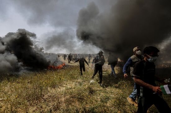Protests on Gaza Strip's border with Israel