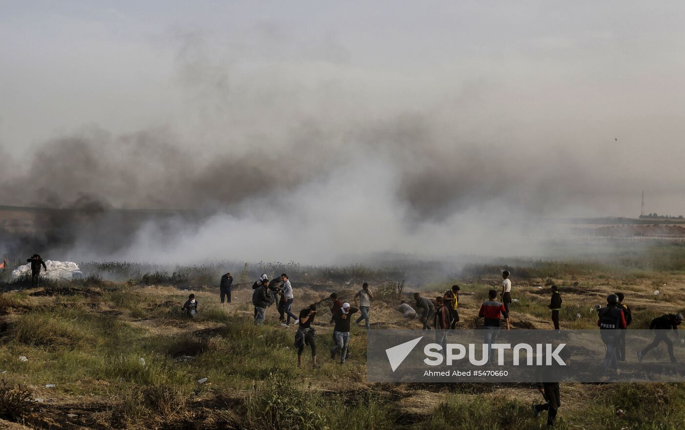 Protests on Gaza Strip's border with Israel