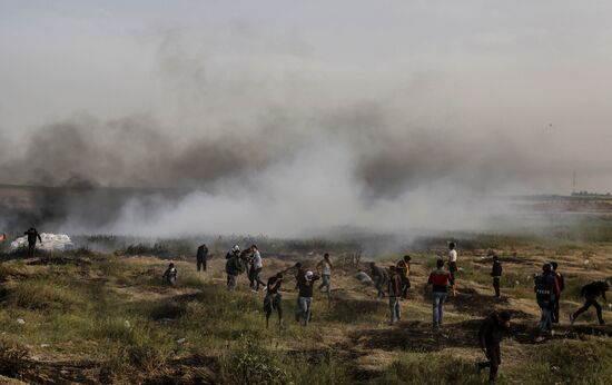 Protests on Gaza Strip's border with Israel