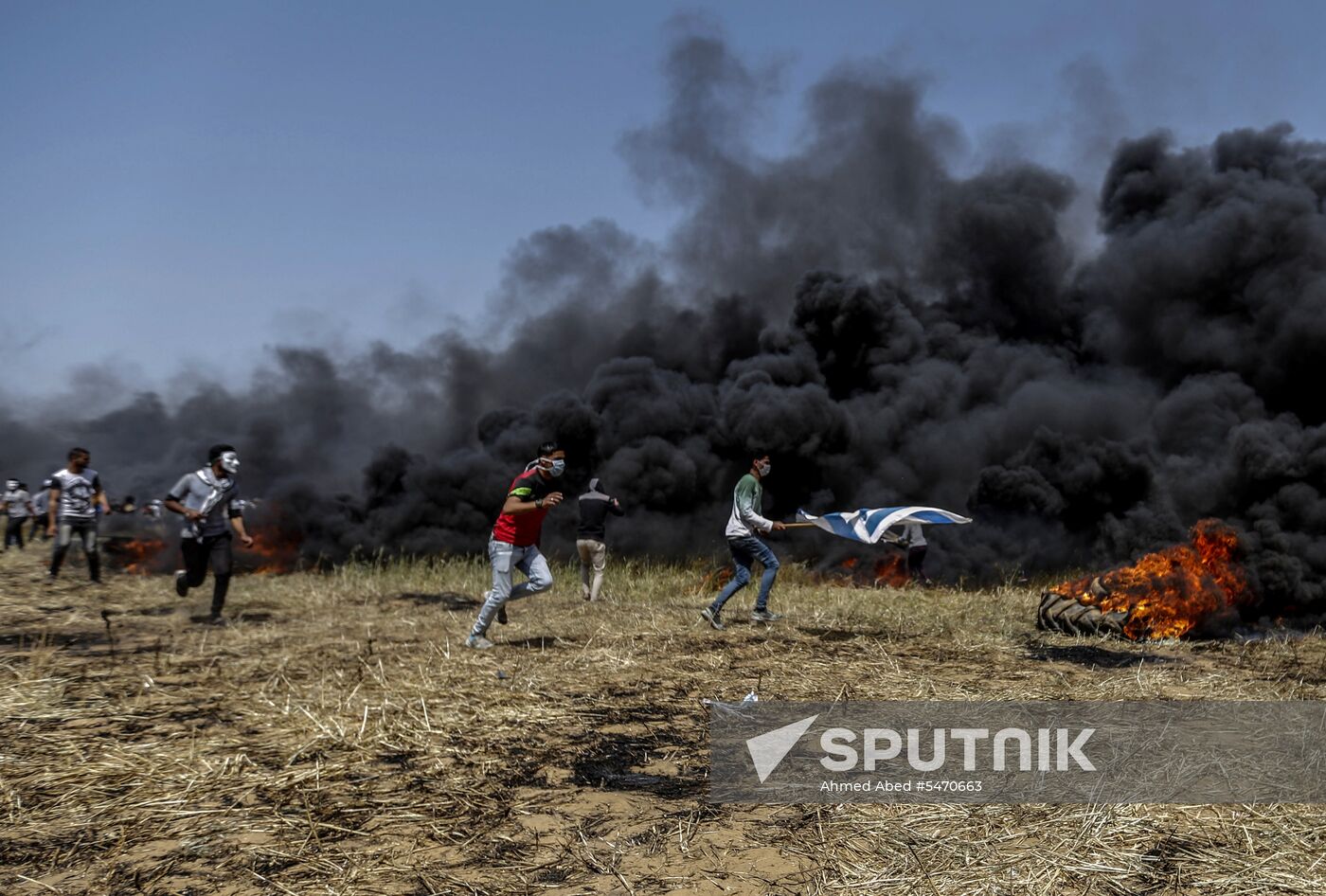Protests on Gaza Strip's border with Israel