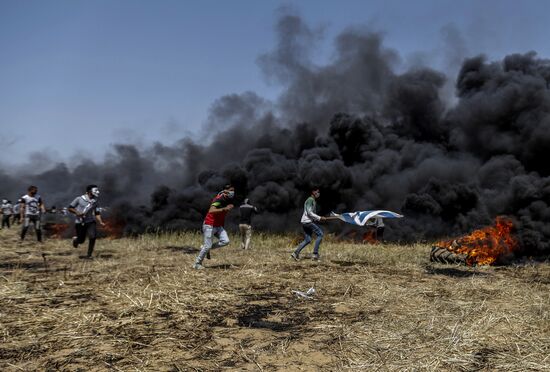 Protests on Gaza Strip's border with Israel