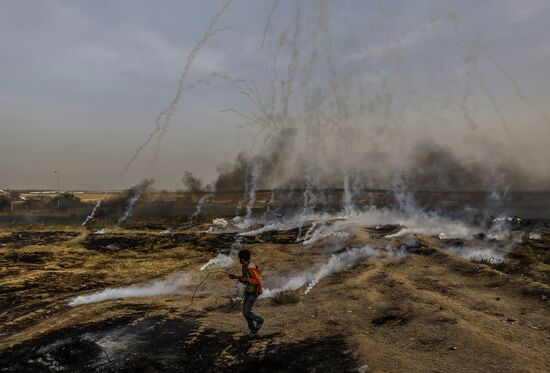 Protests on Gaza Strip's border with Israel