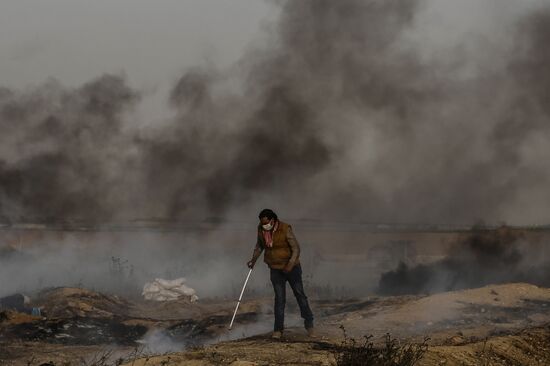 Protests on Gaza Strip's border with Israel