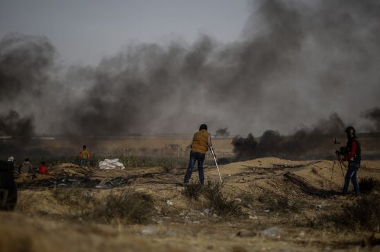 Protests on Gaza Strip's border with Israel