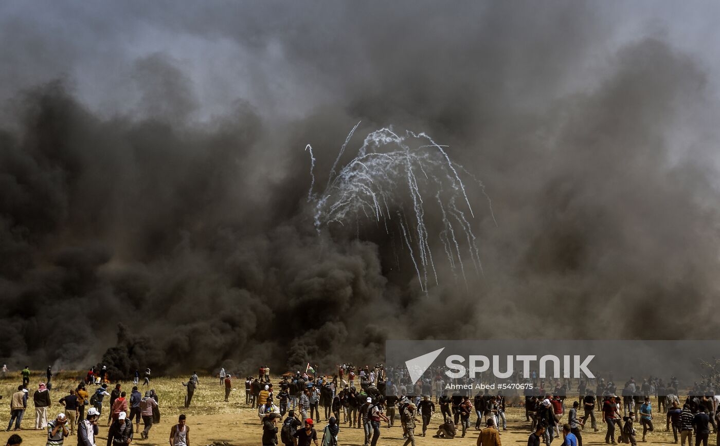 Protests on Gaza Strip's border with Israel
