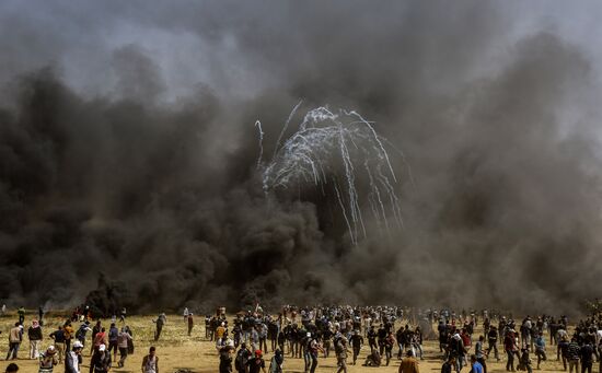 Protests on Gaza Strip's border with Israel