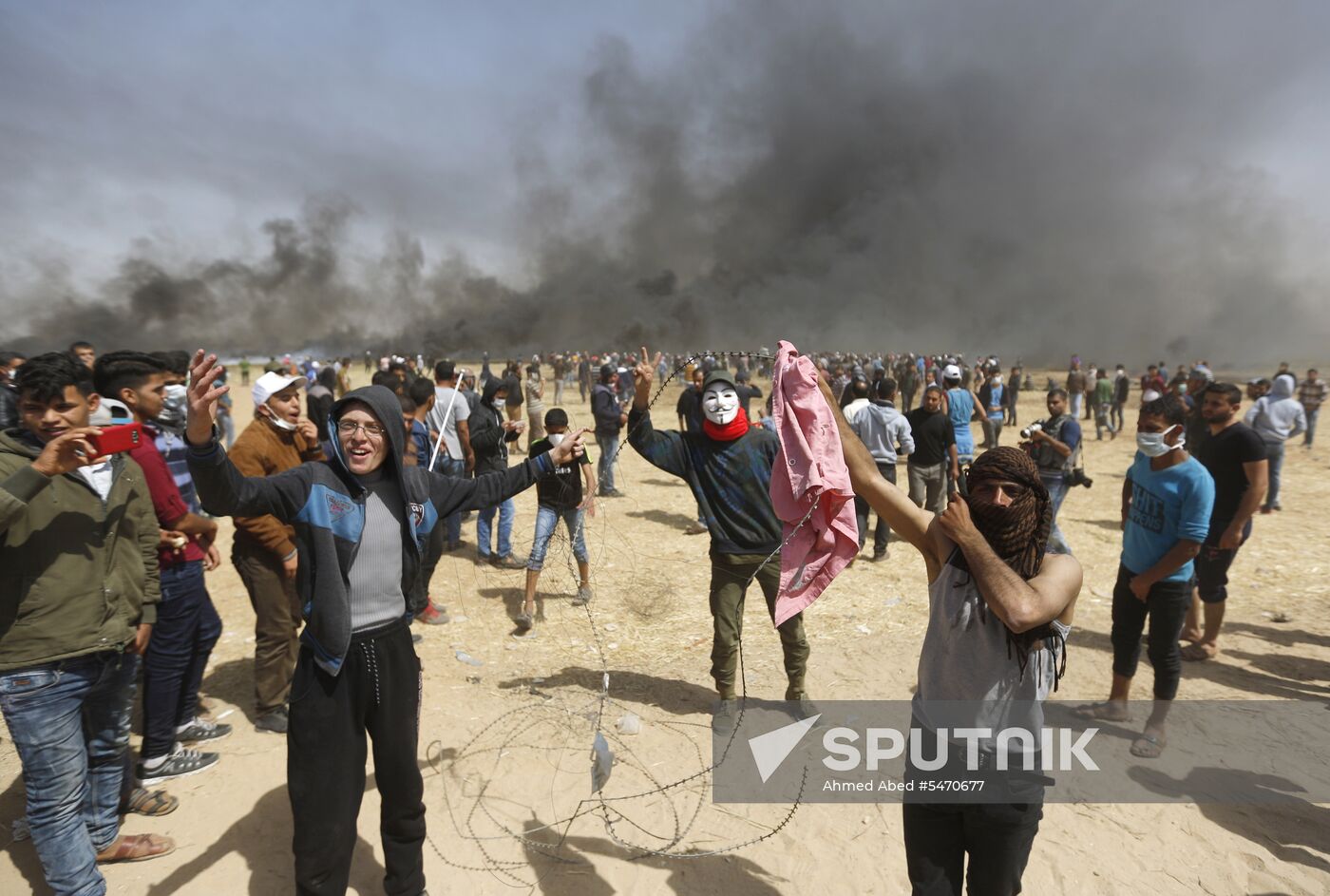 Protests on Gaza Strip's border with Israel