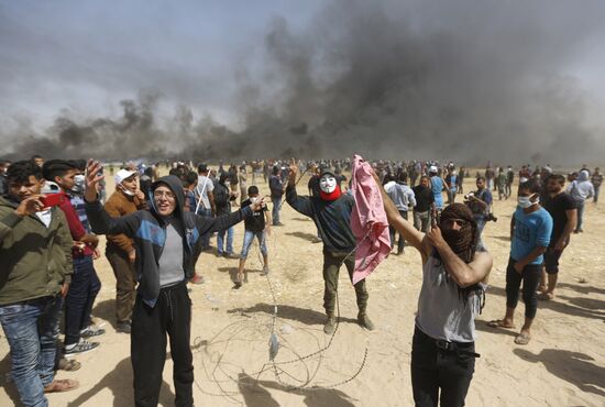 Protests on Gaza Strip's border with Israel