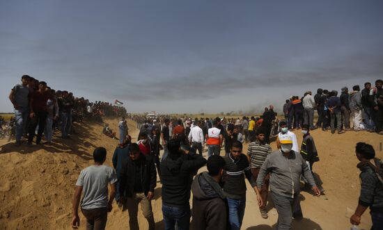 Protests on Gaza Strip's border with Israel