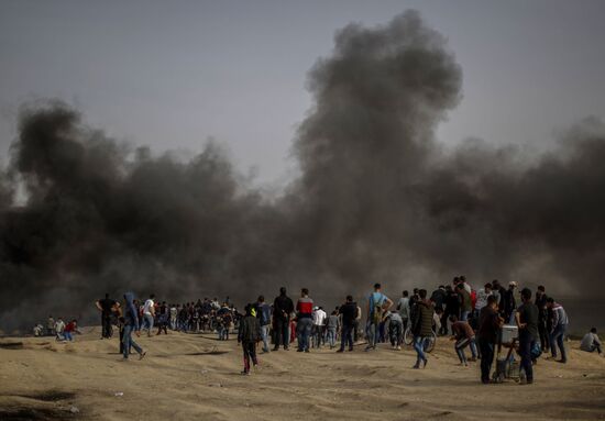 Protests on Gaza Strip's border with Israel