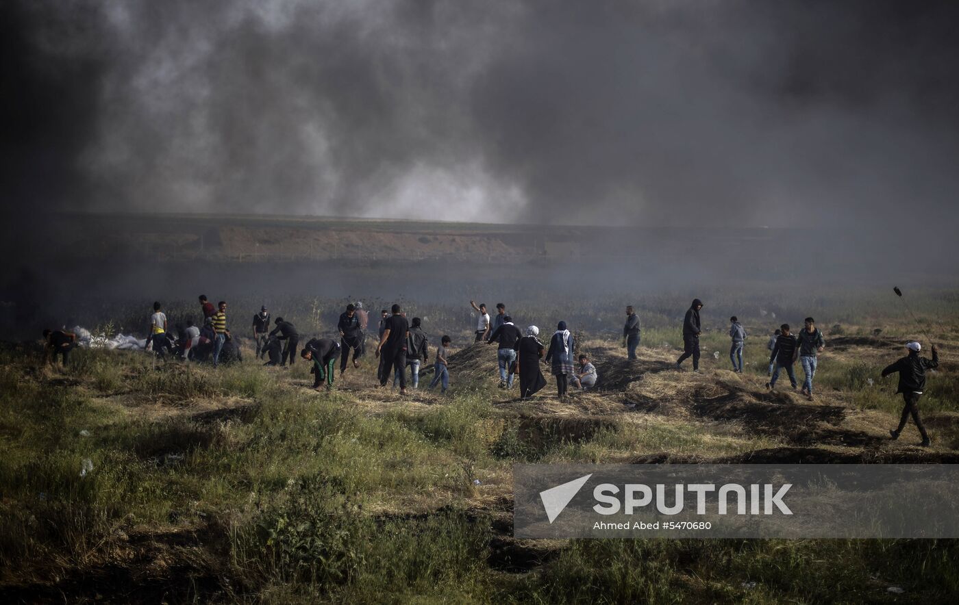 Protests on Gaza Strip's border with Israel