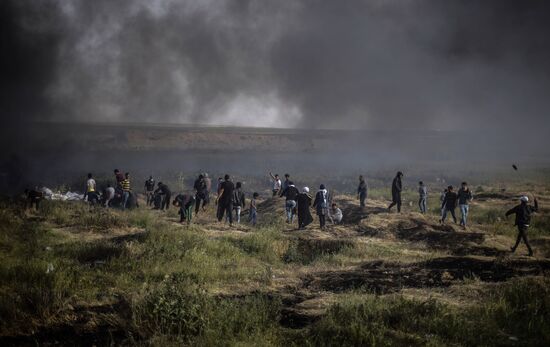 Protests on Gaza Strip's border with Israel