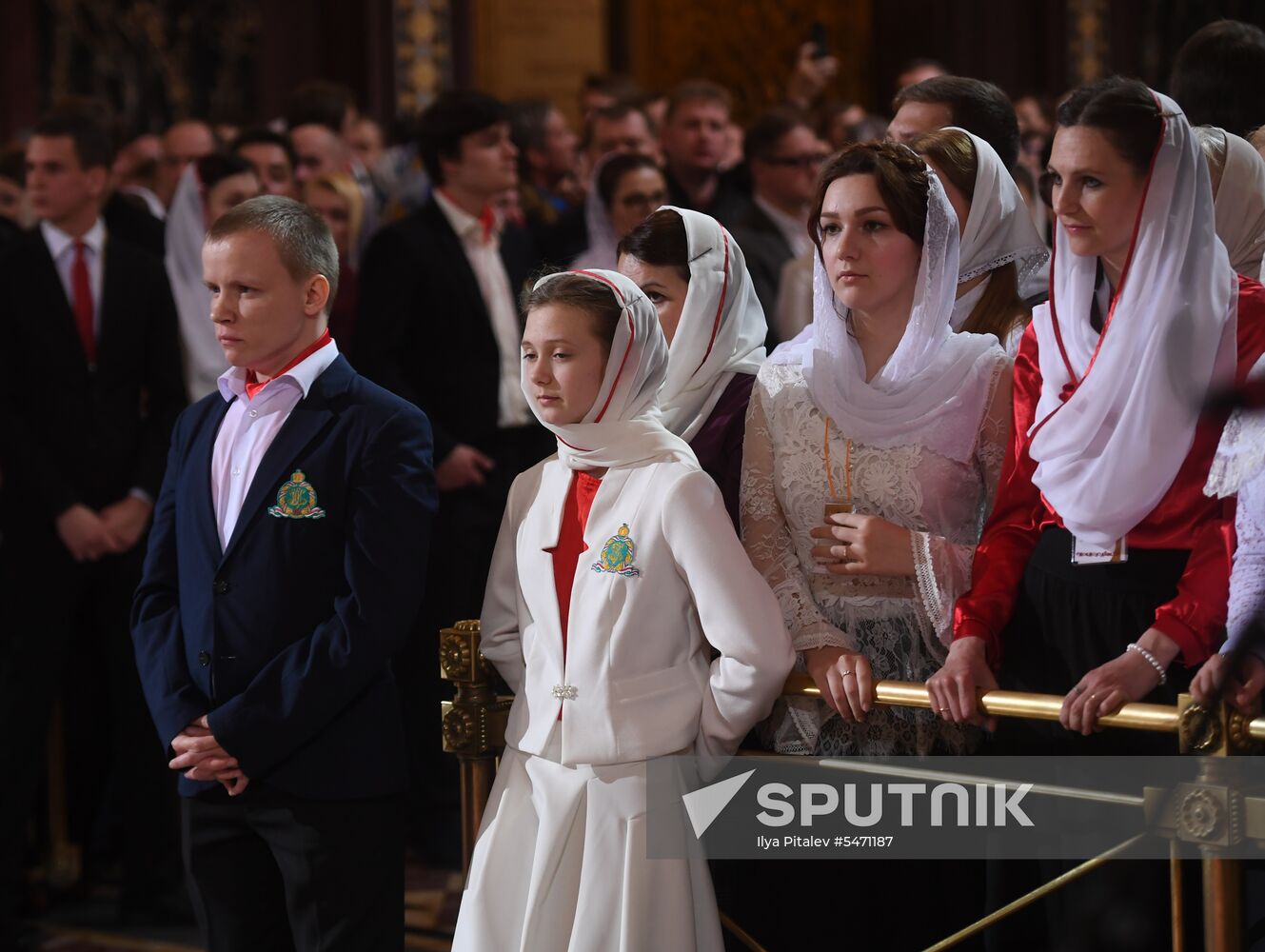 Easter service at the Christ the Savior Cathedral