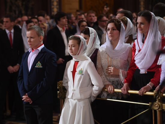 Easter service at the Christ the Savior Cathedral