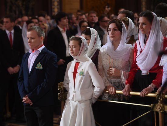 Easter service at the Christ the Savior Cathedral