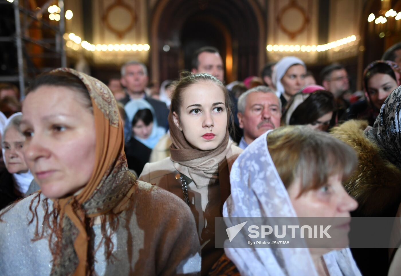 Easter service at the Christ the Savior Cathedral
