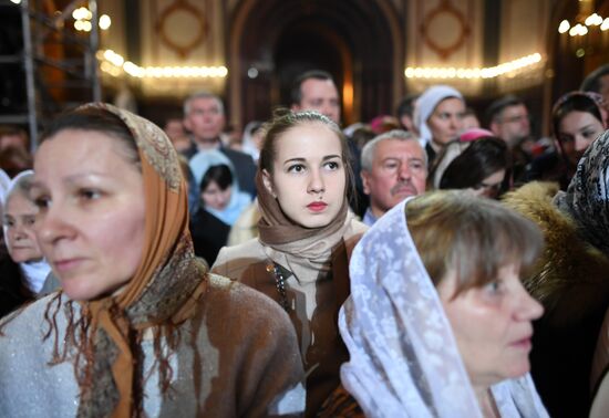Easter service at the Christ the Savior Cathedral