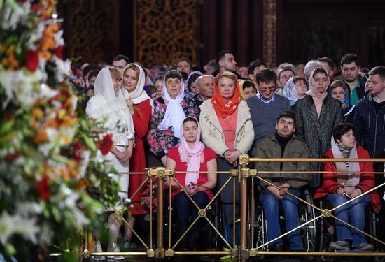 Easter service at the Christ the Savior Cathedral