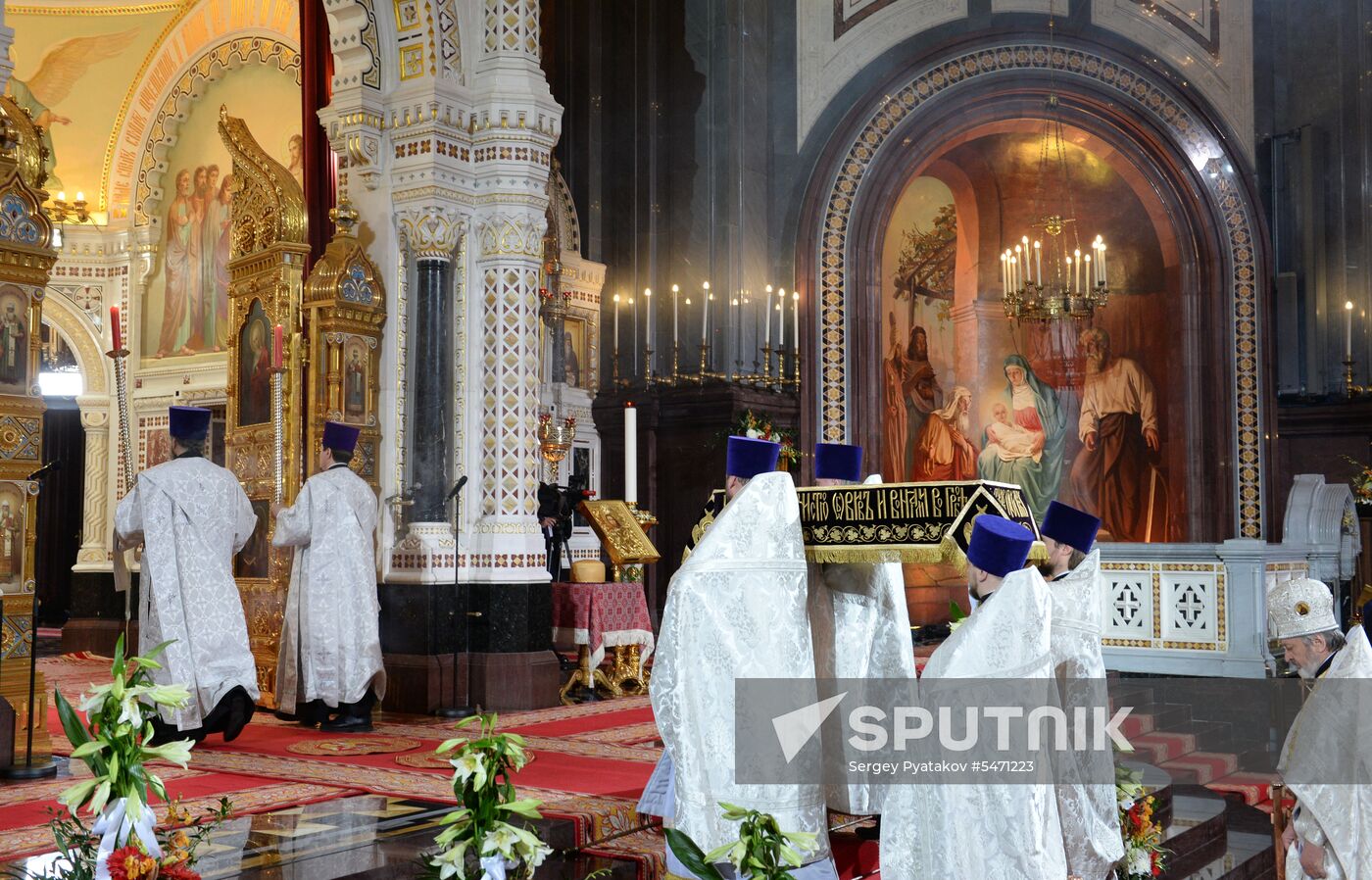 Easter service at the Christ the Savior Cathedral
