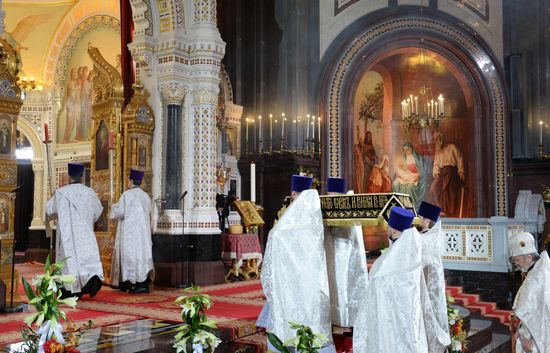 Easter service at the Christ the Savior Cathedral