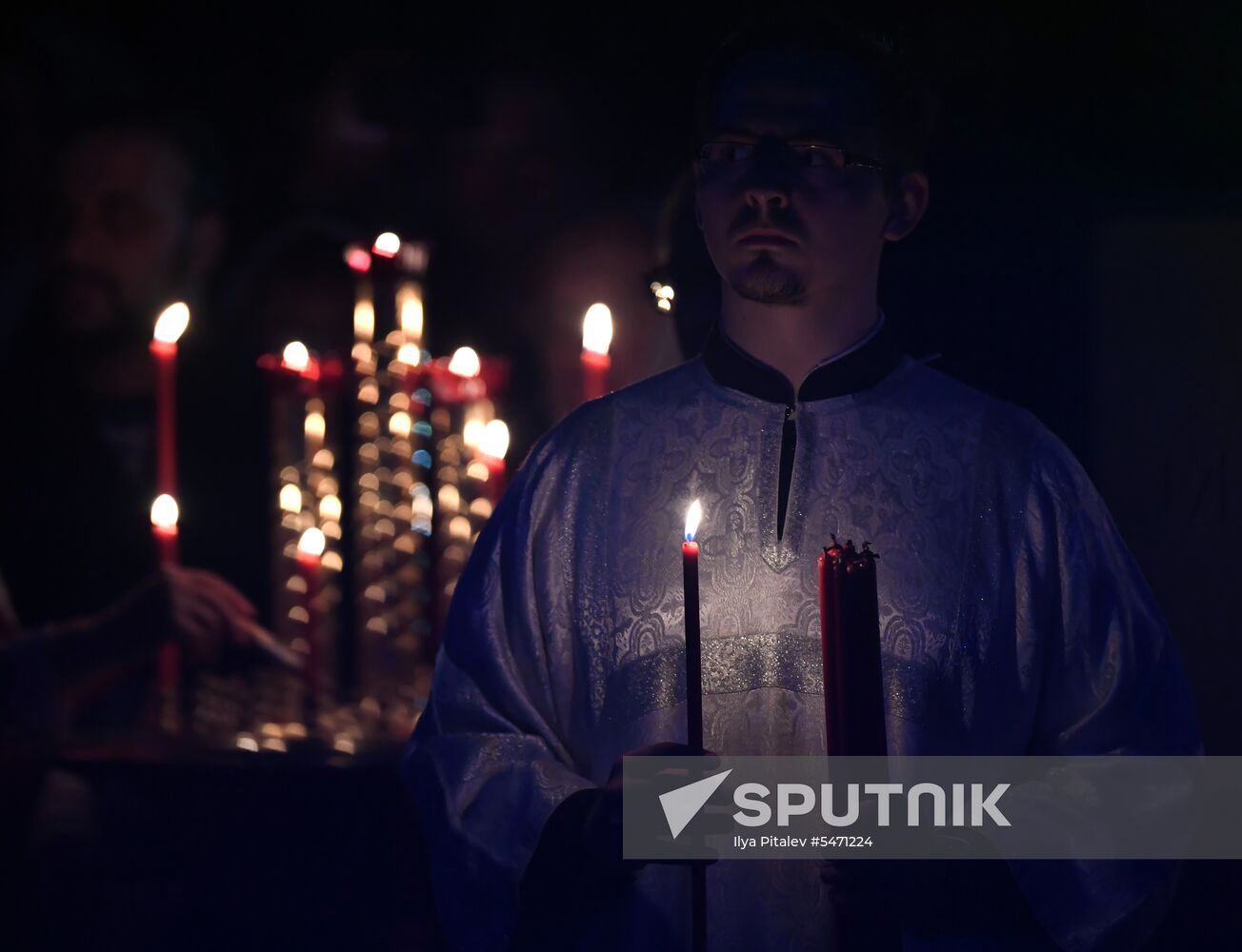 Easter service at the Christ the Savior Cathedral