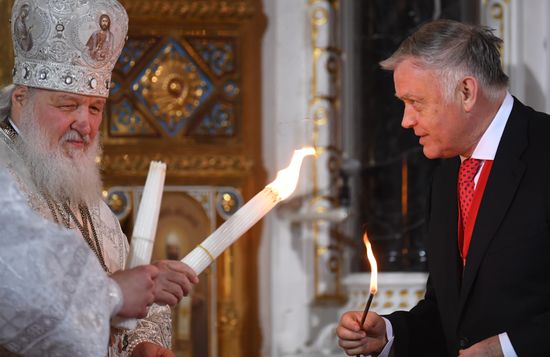 Easter service at the Christ the Savior Cathedral