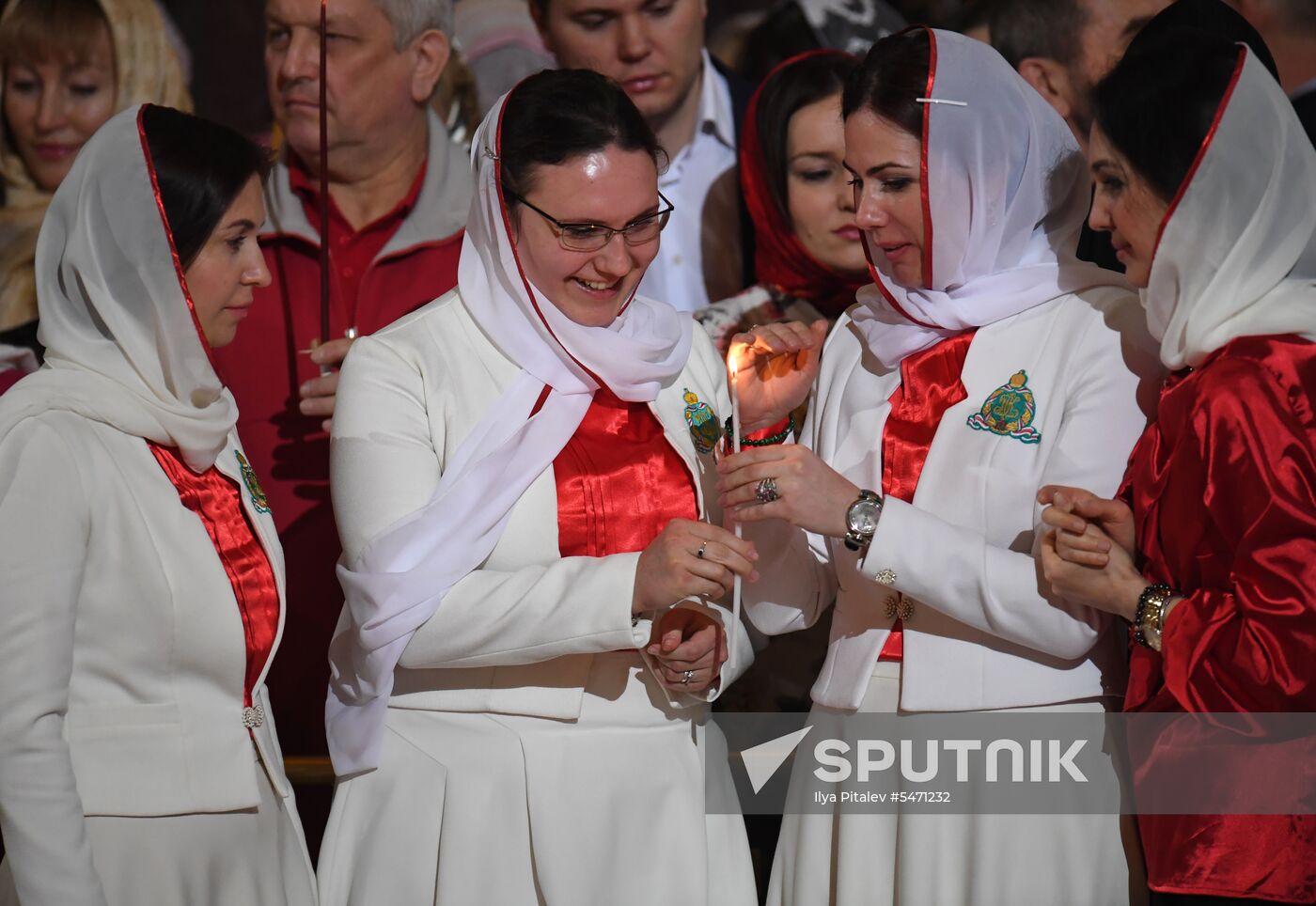 Easter service at the Christ the Savior Cathedral