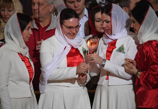 Easter service at the Christ the Savior Cathedral
