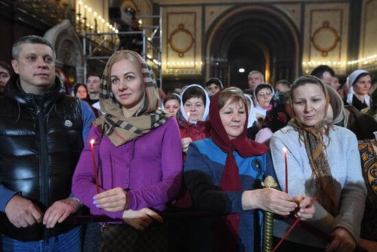 Easter service at the Christ the Savior Cathedral