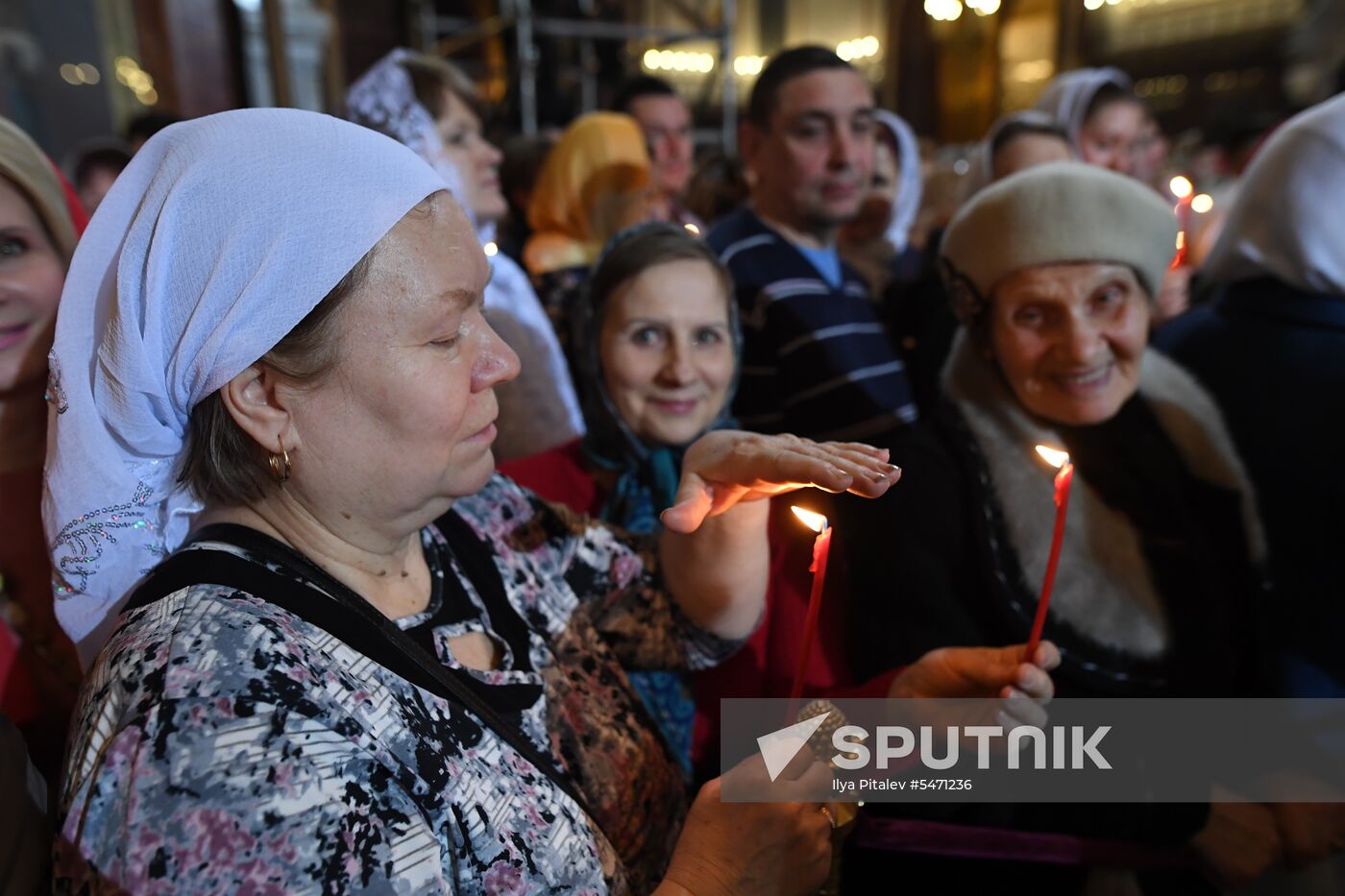 Easter service at the Christ the Savior Cathedral